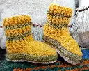 Pantuflas artesanales en lana de oveja – Tejidas en crochet a mano