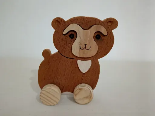 [TMM001] Oso Tierno – Figura artesanal en madera natural 