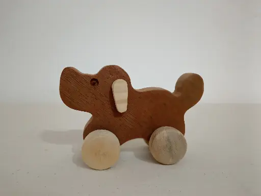 [TMM001] Perrito Rodante – Juguete artesanal en madera natural